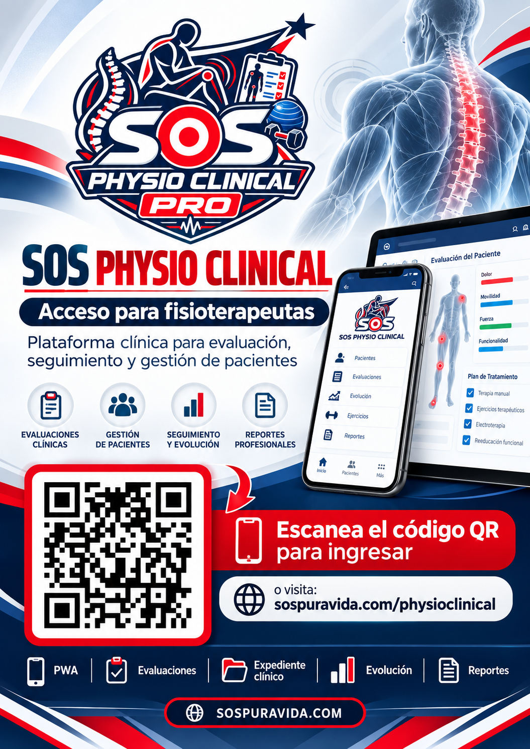 Afiche promocional SOS Physio Clinical Pro